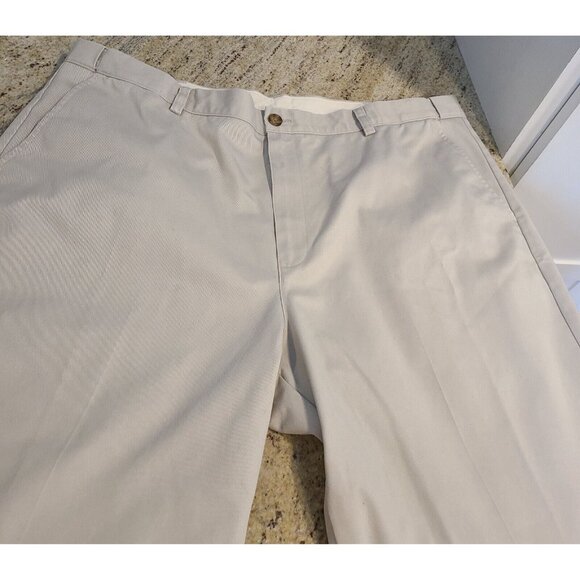 LL Bean Mens 42x29.5" Comfort Waist Tan Khaki Chino Pants *Hemmed* - Picture 10 of 16